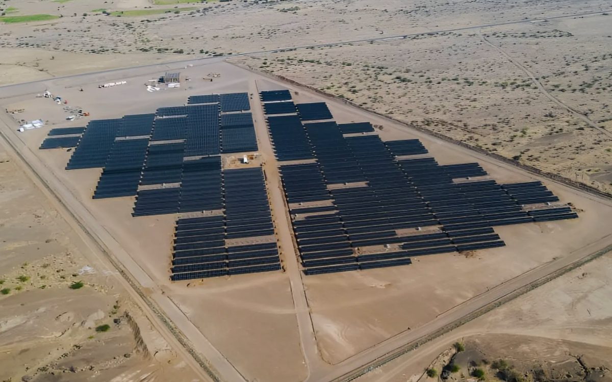 Aerial view of the completed Hays array set in open scrub
