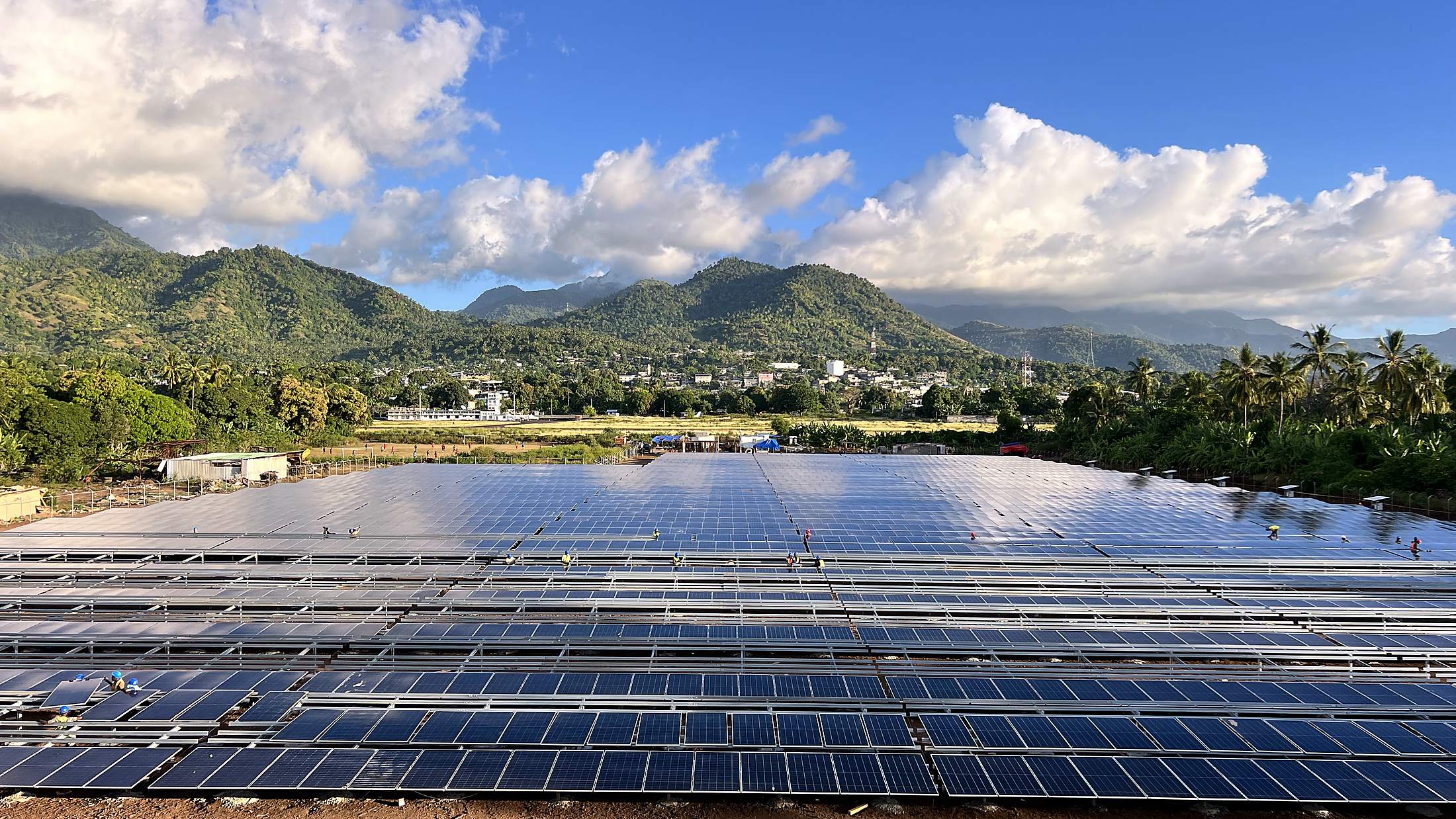 UVEC engineers on site at a completed solar plant