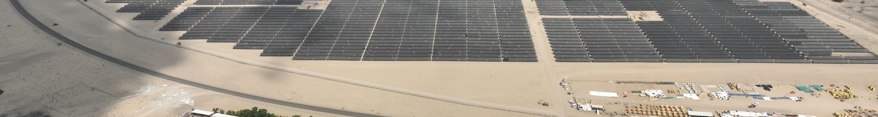 Aerial view of a completed solar plant